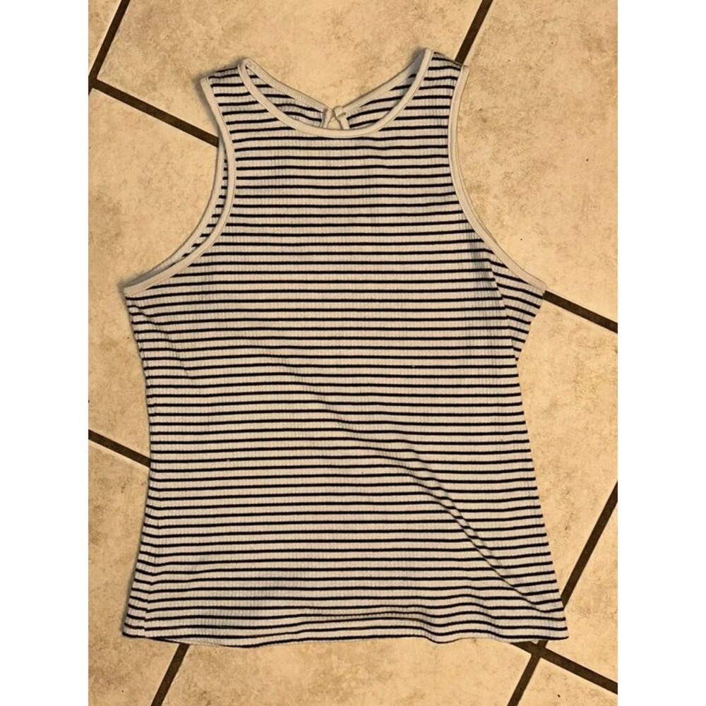 Women’s Black/White Ribbed Tank Size Large